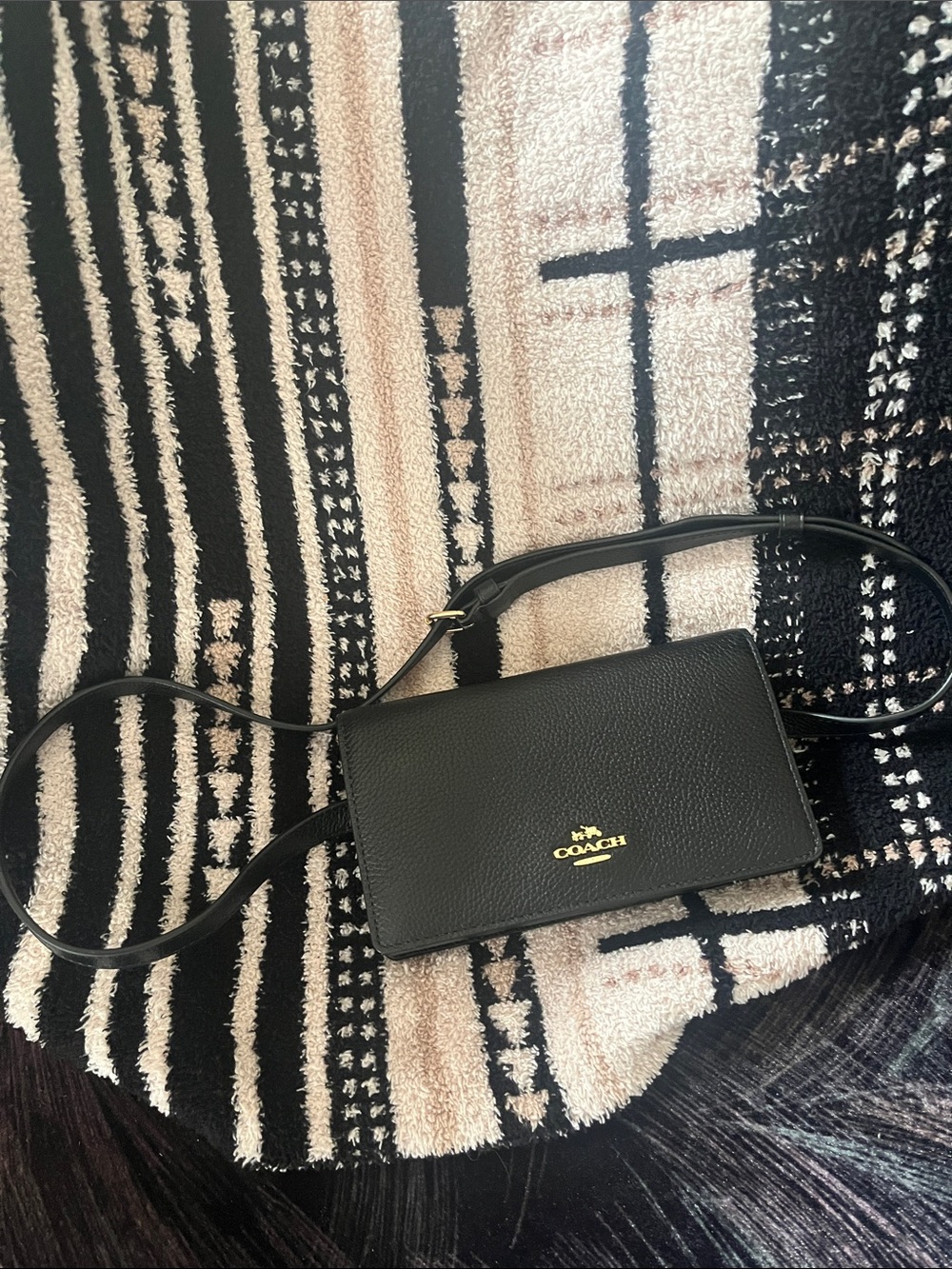 Coach Black Pebbled Leather belt bag